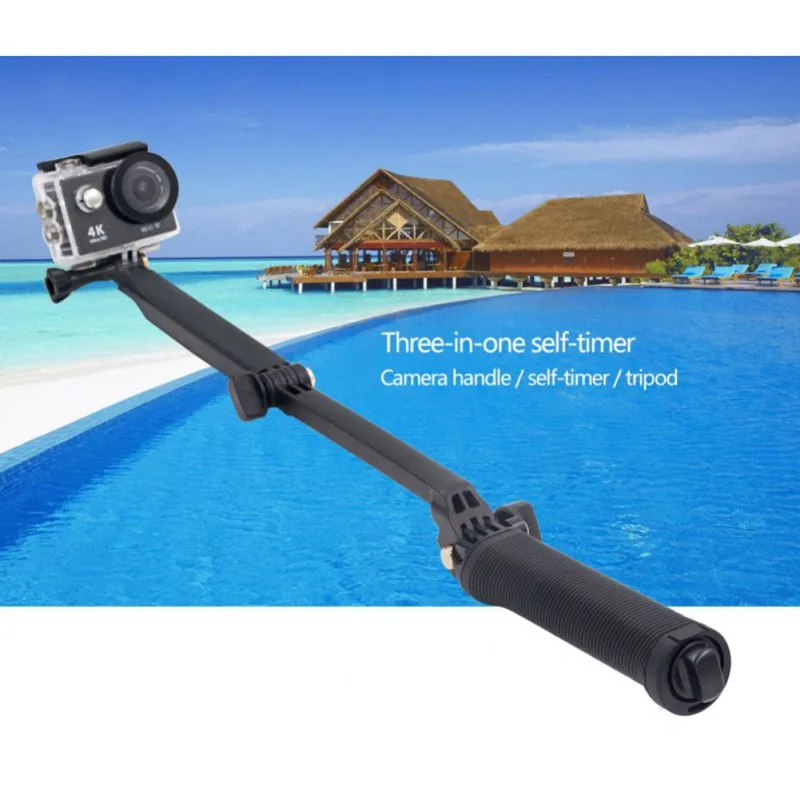 3 Way Grip Waterproof Monopod Selfie Stick Sports Camera Tripod Bracket Foldable Stand For Gopro Hero 5 6 4 for Xiaomi yi 4K