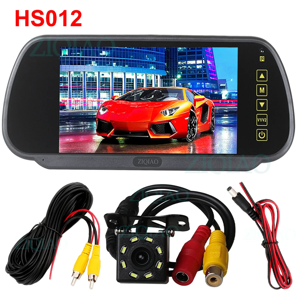 HS012 7-дюймовый TFT LCD Автомобильный Зеркальный Монитор Парковочная Система Дисплей Камера Заднего Вида Парковочная система для - Цвет: HS012