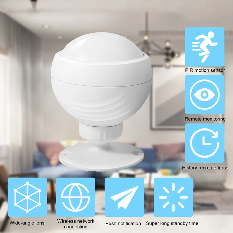 

2.4GHz WiFi PIR Motion Sensor Human Body Sensor Detector Smart Home Alarm System