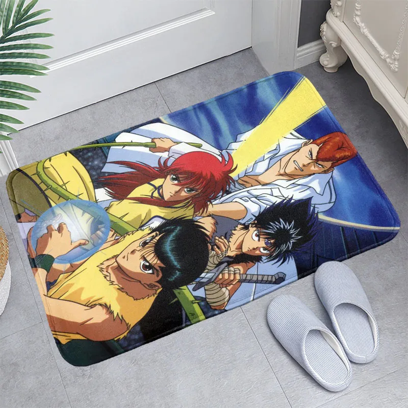 

YuYu Hakusho Doormat Floor/Bath/Kitchen/Beach Mat Flannel Sponge Fabric 3D Printed Shaggy Custom Decoration For Bedroom