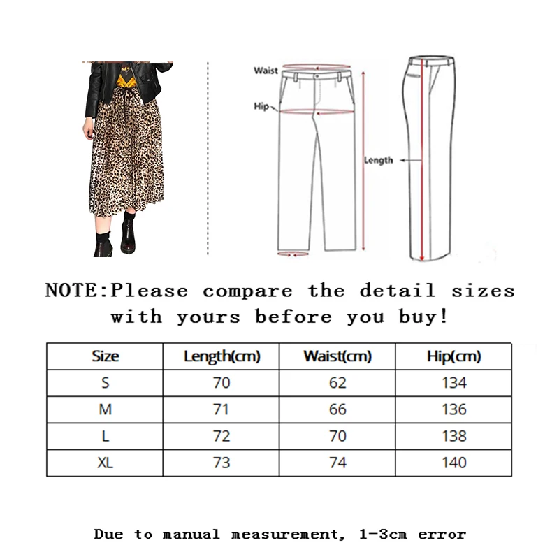 

Vangull Vintage leopard print pleated skirts women punk rock korean skirt streetwear Drawstring elastic waist ladies midi skirts