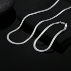 Женский комплект из колье и браслета, из серебра 925 пробы, 4 мм