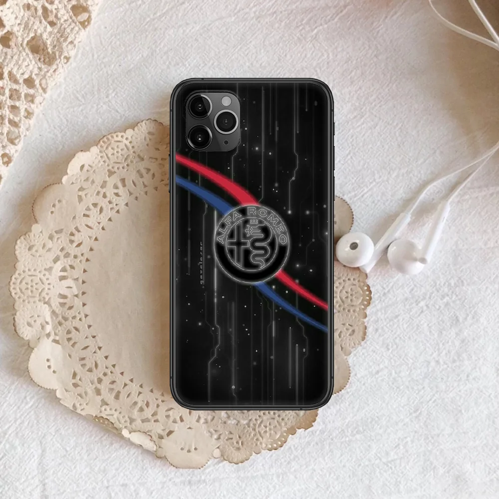 

Italian Alfa Romeo Car Phone Case Cover Hull For iphone 5 5s se 2020 6 6s 7 8 12 mini plus X XS XR 11 PRO MAX black Funda 3D