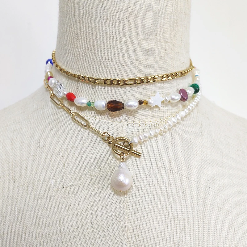 Женское Очаровательное ожерелье в богемном стиле с жемчужинами модное