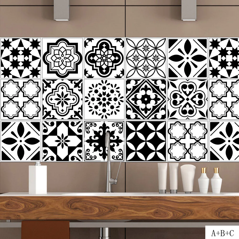20х100 см DIY черно белая мозаика настенная плитка стикер s линия талии наклейка