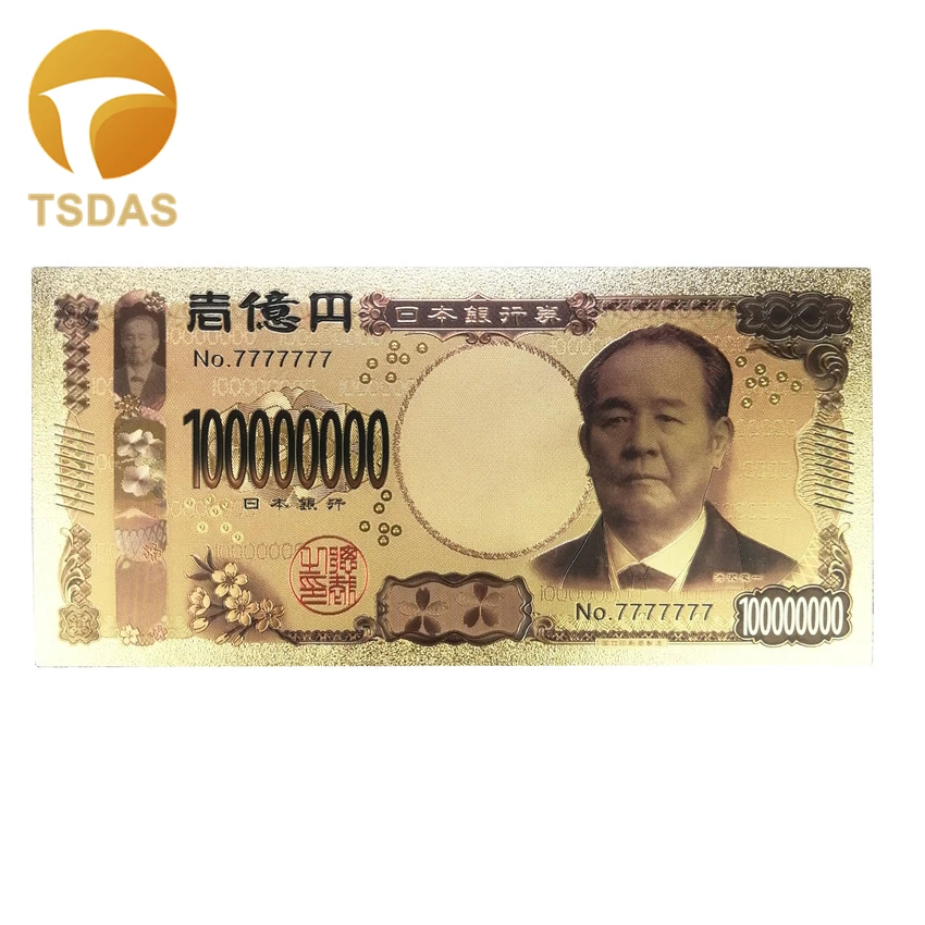 Японские банкноты с золотым покрытием 24 К цветная коллекция банкнот 10 шт./лот 100
