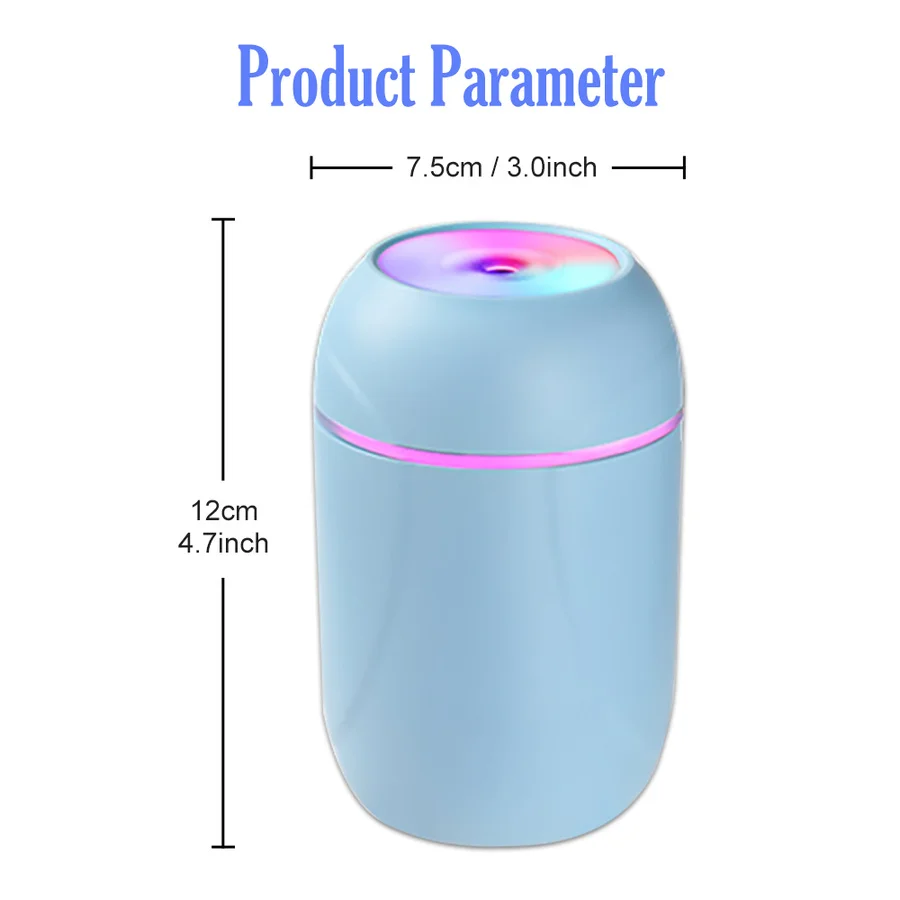 

260ml USB Portable Ultrasonic Air Humidifier Mist Maker Fogger Nano Mist Sprayer Essential Oil Diffuser Umidificador De Ar