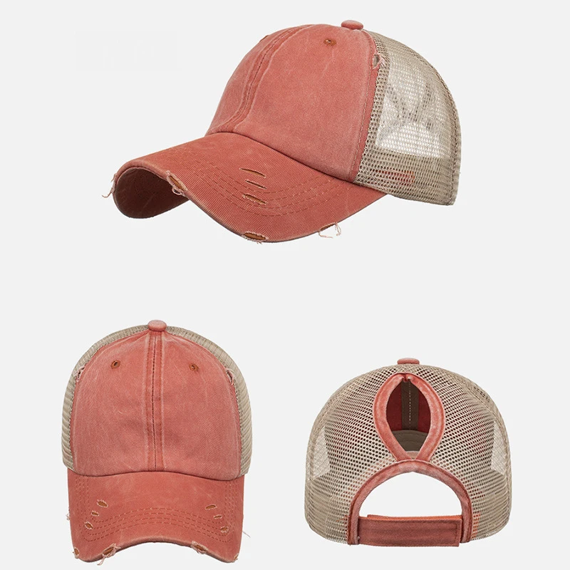 

Spring Summer Men Hat Washed To Do The Old Light Version Of The Ponytail Women Baseball Net Cap Hair Hat Sun Hat