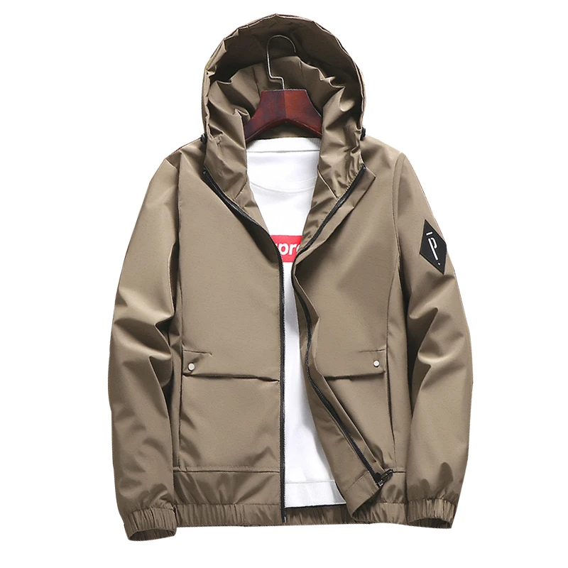 

New Oversize Hooded Jacket Men 7XL 8XL Spring Autumn Windbreaker Jacket Loose Hooded Casual Men's Jacket Male Coat Brand Outwear