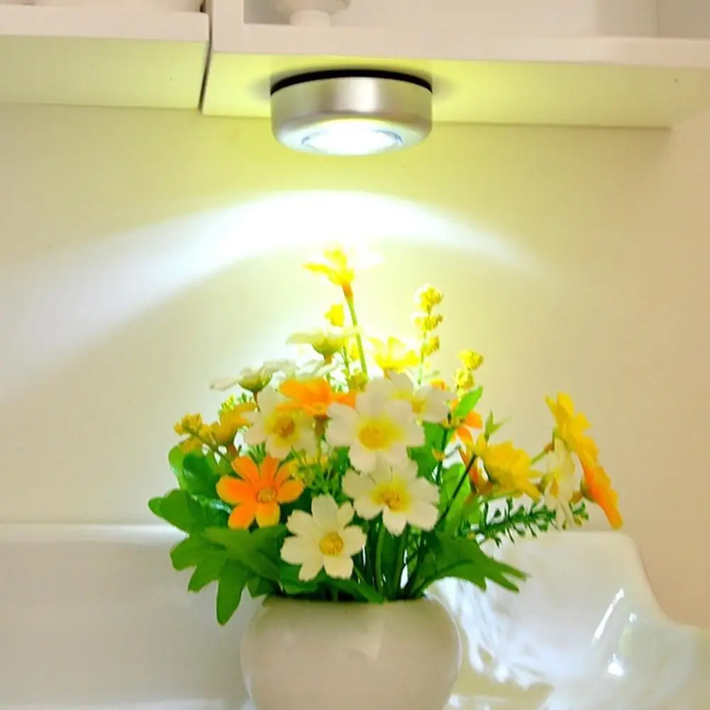 

2PCs 3 LED Battery Powered Wireless Night Light Stick Tap Touch Push Security Closet Cabinet Kitchen Wall Lamp Mini Wall Light