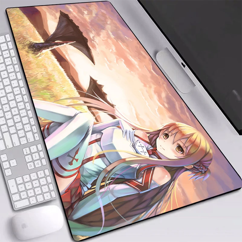 anime mouse pad sword art online persona hd wallpaper full table mat locking edge rubber soft mice mat for csgo dota2 lol gamer free global shipping
