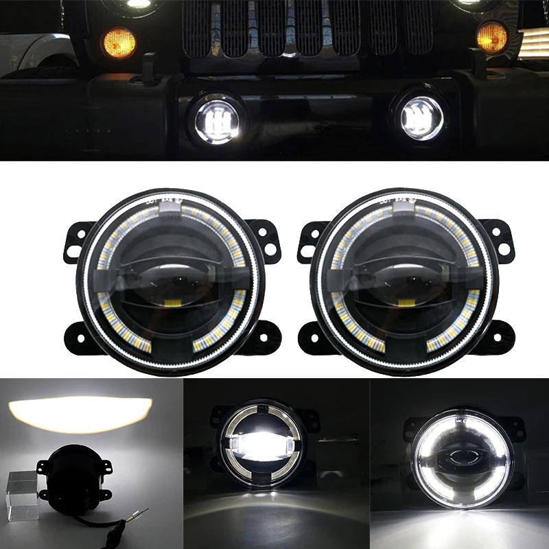 4&quot 4inch Round Led Fog Lights 6500K Auxiliary Light Off Road Lamps For Dodge Journey/Magnum/Charger Chrysler 300/PT Cruiser |