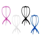 Цветной пластиковый держатель для париков, регулируемая подставка для париков, портативная складная стойка для витрины для шляпы