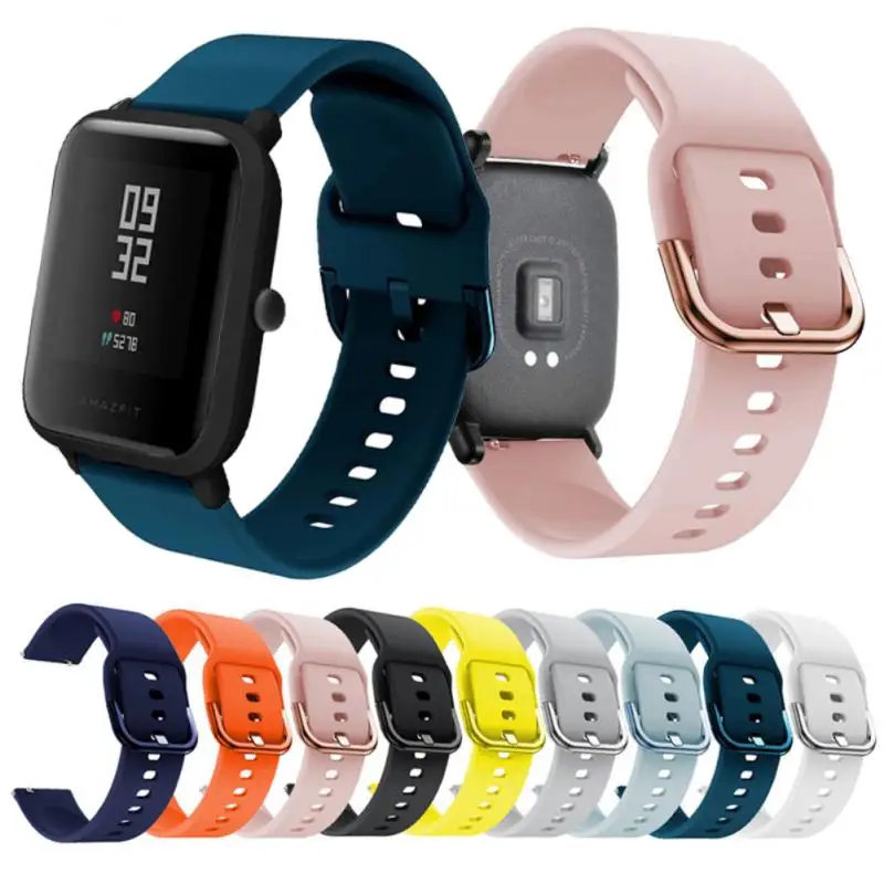 

Colorful 20mm Watch Band For Amazfit GTS/2/2e/GTS3 Mini/GTR 42mm/GTR2/BIP U/ Lite Sport Silicone Bracelet For Amazfit Bip Strap