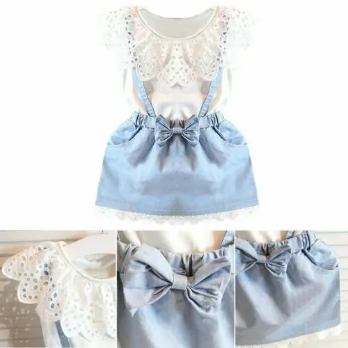 Комплект из 2 предметов для маленьких девочек летняя одежда футболка топы и