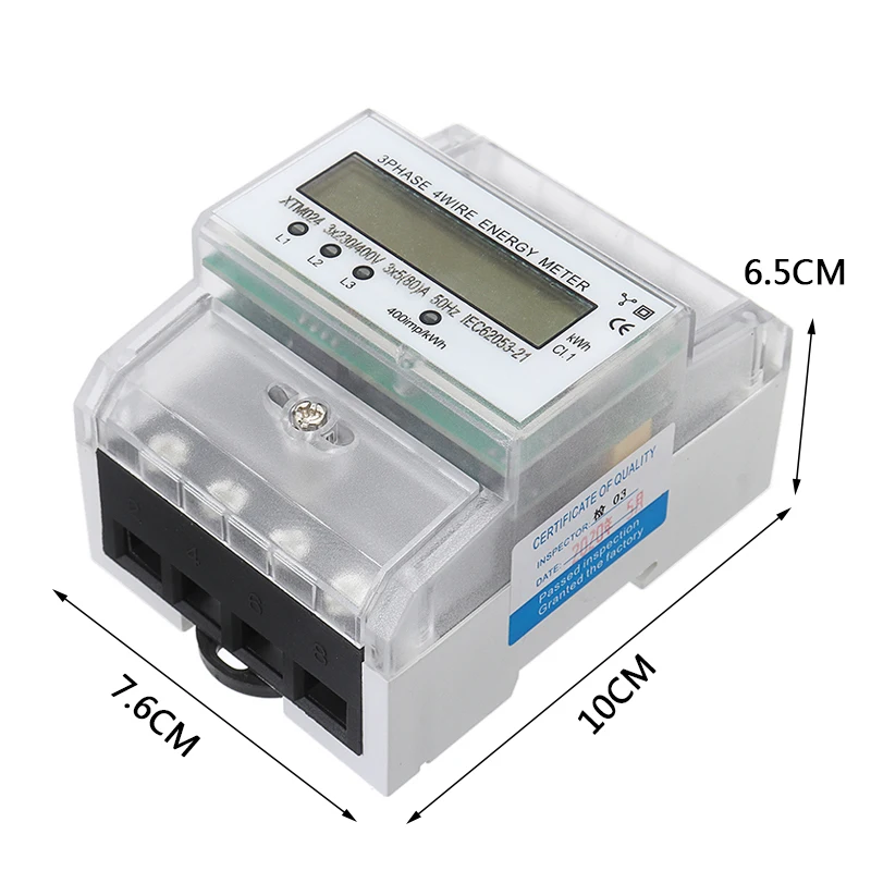 XTM024 5 80A цифровой 3 фазный 4 провод тока метр ЖК дисплей измеритель на DIN рейку