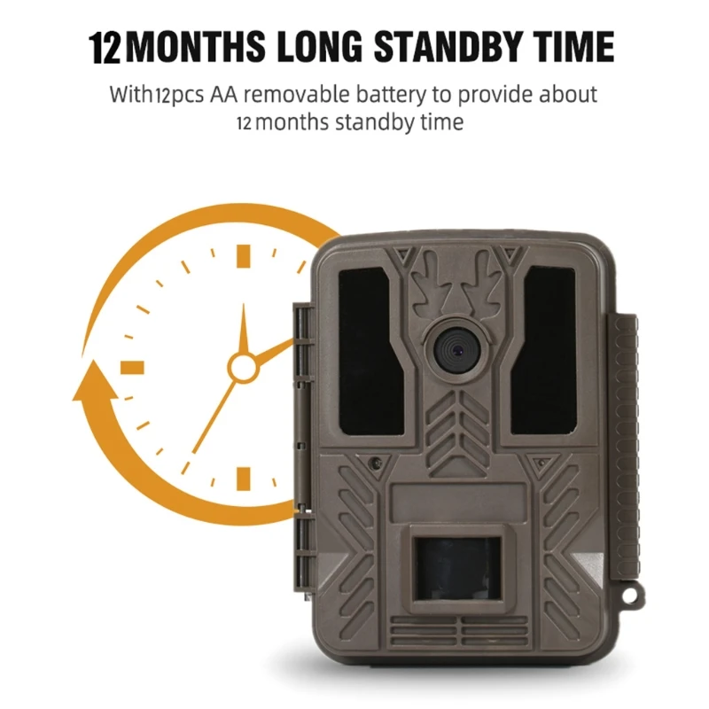

Waterproof Trail Camera for Wildlife Deer Scouting Hunting or Property Security No Glow Night Vision Motion Activated