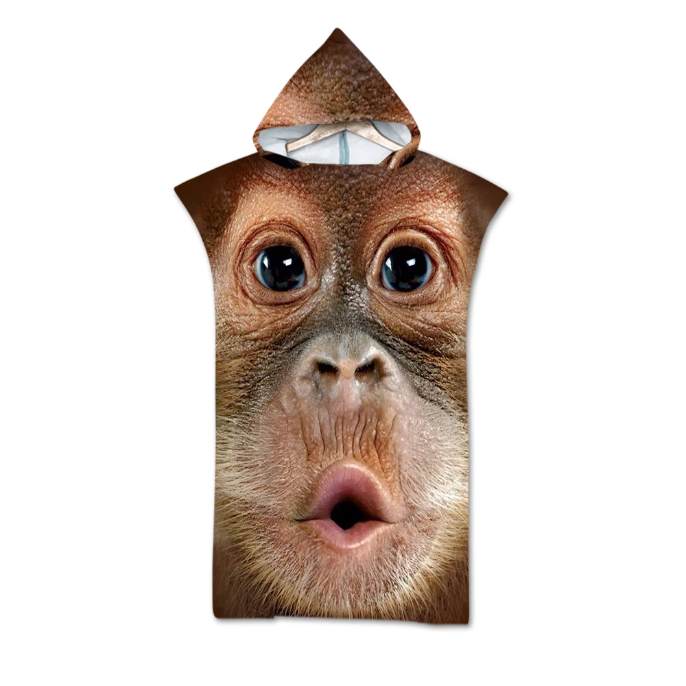 Бесплатная доставка подарок Прохладный Животные пляжное полотенце-пончо Лев