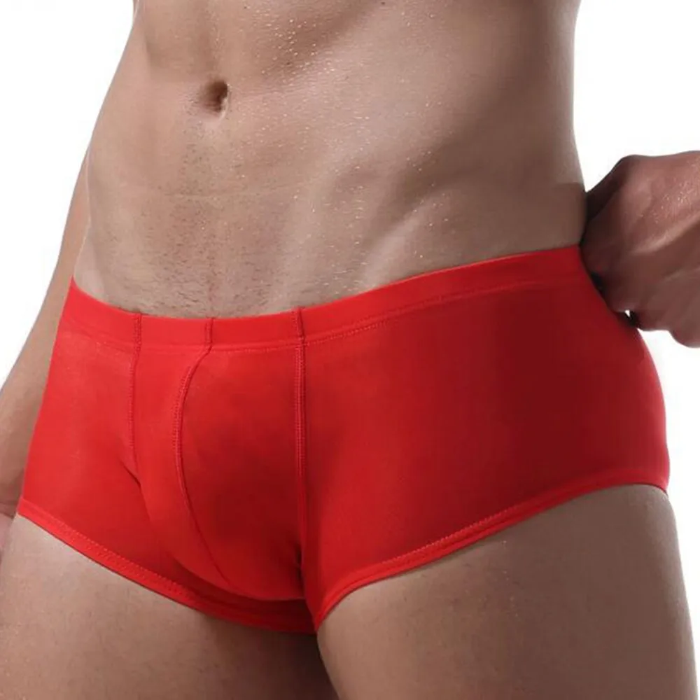 

Sexy Men's Underwear One-piece Ultra-thin Transparent Ice Silk Men's Briefs Low Waist Sexy Shorts Men Elastic Solid Underpants