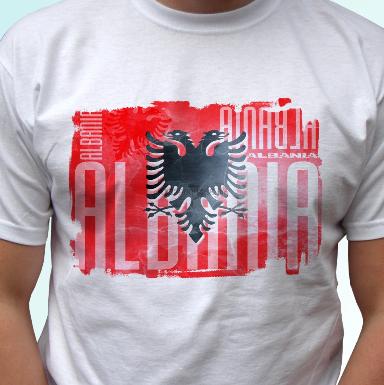 Мужская футболка 2019 для высоких и больших мужчин Флаг Албании дизайн белая Топ