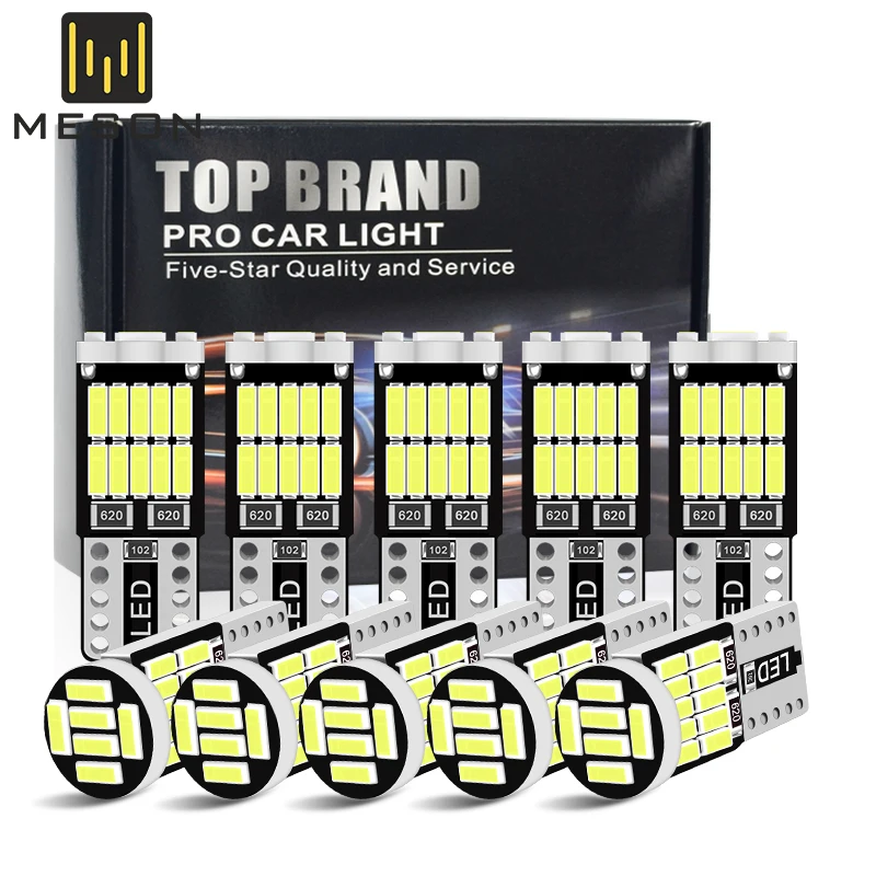 

10PC T10 Led Canbus W5W Led Car Interior Light 26led 4014smd 194 168 620 No Error Reading Dome Light Instrument Plate Lamp 6000K