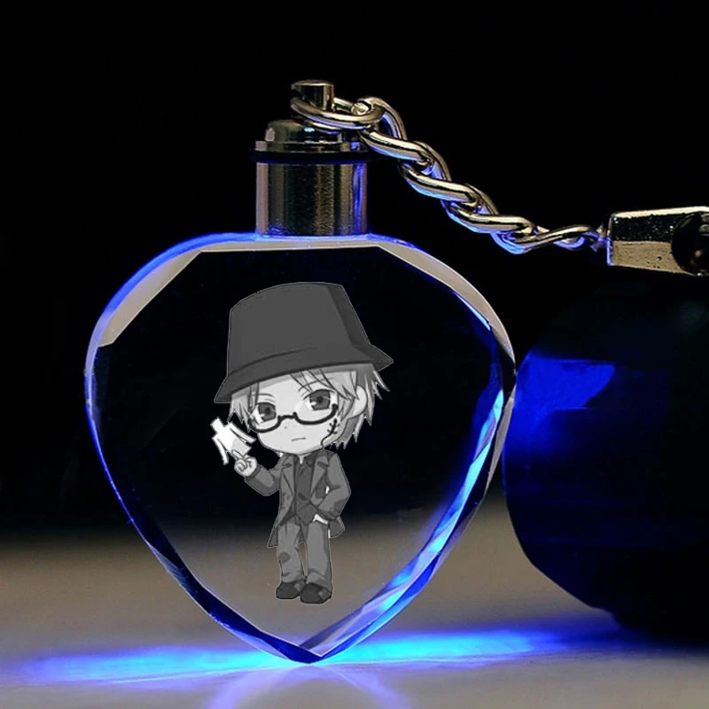 COSANER Natsume Yuujinchou Heart Shape Anime LED Key Chains Keyring Crystal Toy Keychain Light Keyholder Unisex Gifts | Украшения и