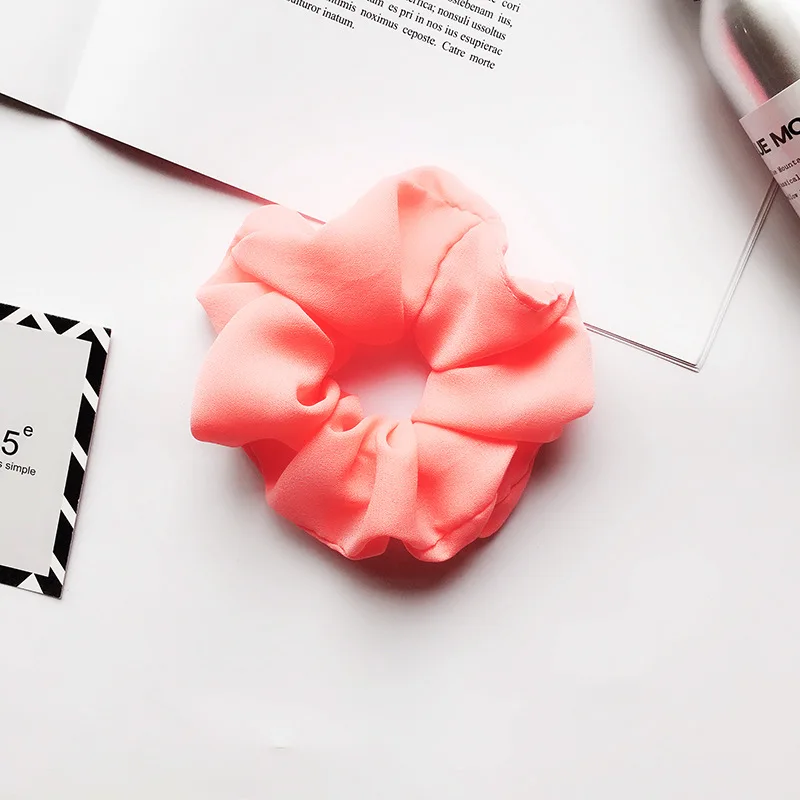 rose red scrunchie Модные женские резинки для волос, эластичные веревки для волос, чистый цвет, спортивный танцевальный женский хвостик, резинка для волос для девочек, эластичные резинки для волос - Цвет: rose red scrunchie
