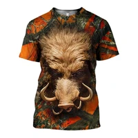 orange camo boar hunting clothes mens t shirt 3d printed unisex summer cool top streetwear womens tees t shirt dropship