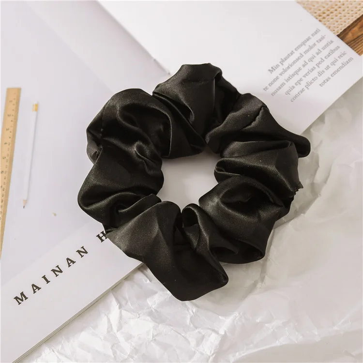 

1 Pcs/A lot Women Satin Silk Hair Tie Elastic Scrunchies Ponytail Holder Hair Rope Rings New Christmas Hair Accessories