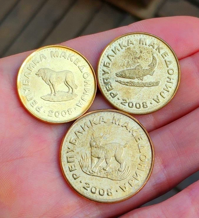 Набор из 3 предметов macedona FAO 100% натуральная монета оригинальная коллекция|dinar|dinar