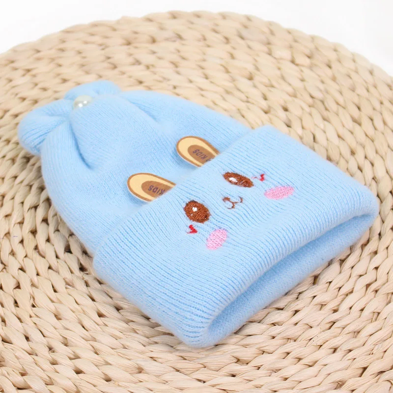 Зимняя фотосессия милая шапка с ушками кролика детская для девочек мягкая теплая