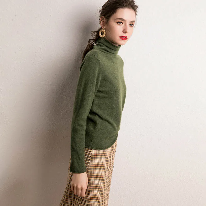 Характеристики 2019 Осень-зима Женский Однотонный свитер с высоким воротом 100