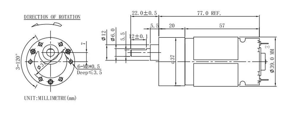 

37GB555 DC Gear Motor 12V High Speed 100/280/460/900Rpm Electric Reduction Metal Gear-box Motor DIY Engine RC Smart Car Robot