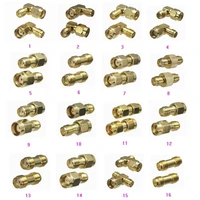 1pcs connector adapter sma rp sma to sma rpsma male plug female jack straight right angle rf coaxial converter new brass