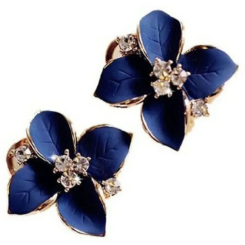 Элегантные женские серьги стразы Камелия милые ювелирные изделия