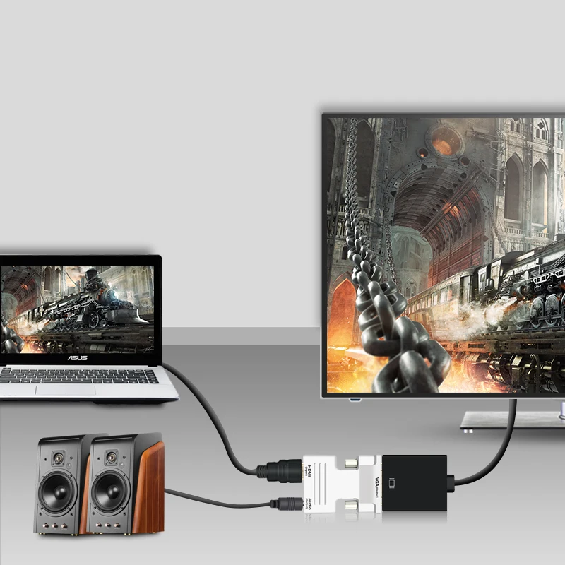 Адаптер 1080P HDMI VGA штекер гнездо кабель преобразователь цифрового телефона для ПК