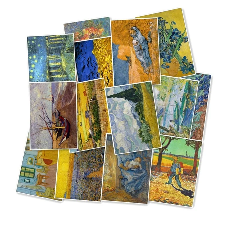 Van Gogh цветная гибридная наклейка для ноутбука/чехол для багажа/Бытовой Холодильник/украшение для автомобиля(25 шт