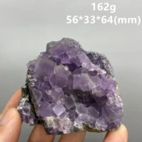 big 162g natural cube purple fluorite cluster mineral specimens gem level stones and crystals free shipping