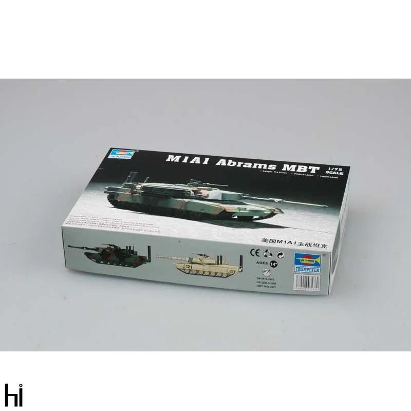 Trumpeter 1/72 07276 US M1A1 Abrams MBT главный боевой бак пластиковая сборка Модель Строительный