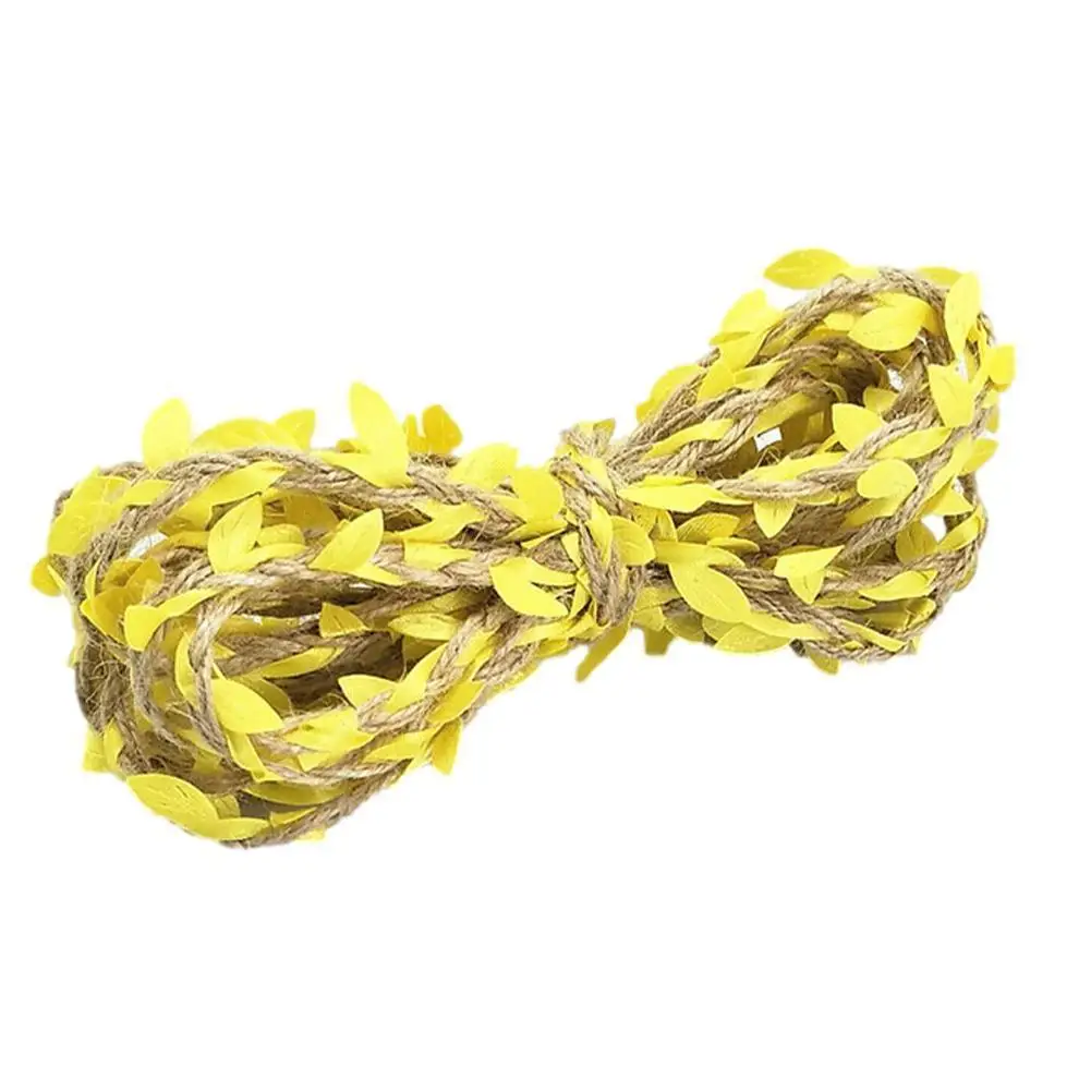 

10M/Set Artificial Decorative Rattan Natural Simulation Weaving DIY Jute Wedding Decoration Craft Party Home Leaves Burlap T2Y3