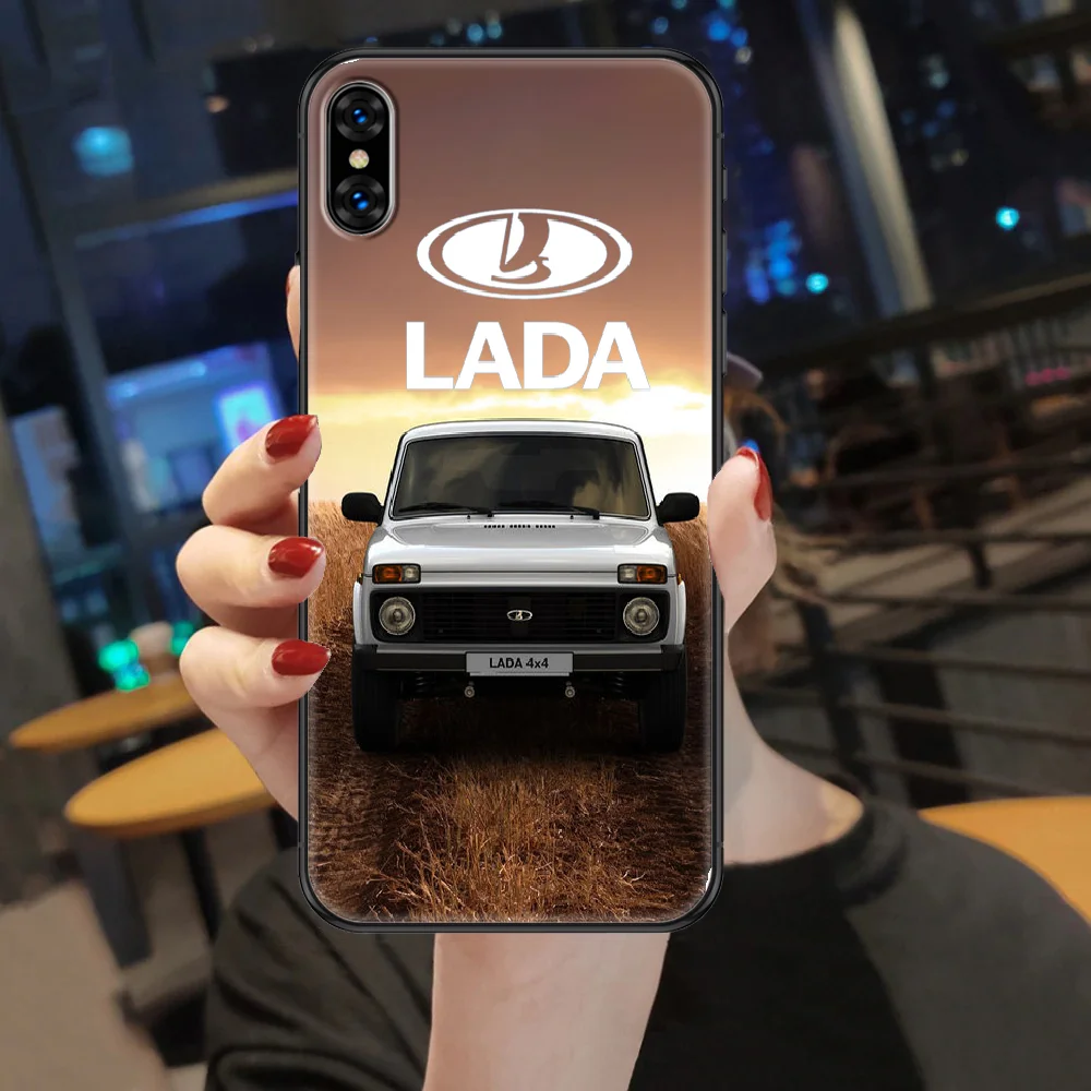 

Car Logo Lada Phone case For iphone 4 4s 5 5S SE 5C 6 6S 7 8 plus X XS XR 11 PRO MAX 2020 black painting prime silicone coque