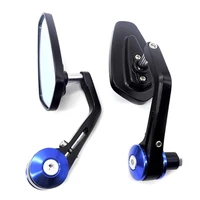 1 pair 78 22mm motorcycle rearview mirrors aluminum rear view black handle bar end side mirrors cafe racer for ducati aprilia