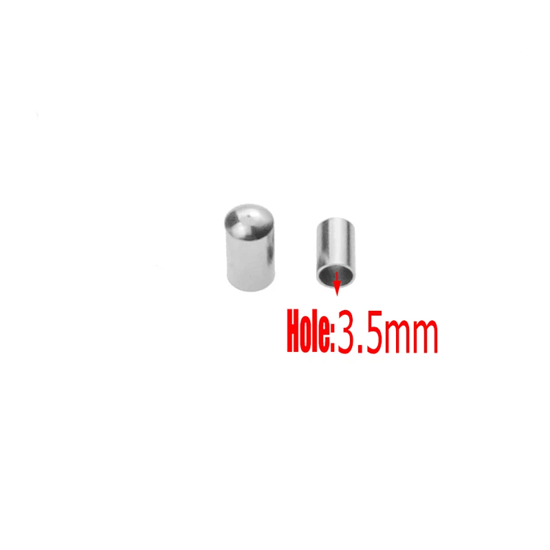 hole 3.5mm 30 шт. Нержавеющая сталь золотым шнуром с торцевыми крышками подходит 2/3/4/5 мм кожаные веревки "сделай сам" для изготовления ювелирных изделий, аксессуары для крепления поток обжимной вывод - Цвет: hole 3.5mm
