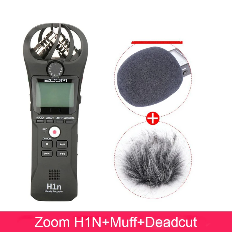 Zoom H1n w deadcat Профессиональный Рекордер Zoom H1 Диктофон Цифровой SLR камеры Audio Стерео микрофон для Интервью Запись для видеоблогинг - Цвет: Zoom H1n w deadcat