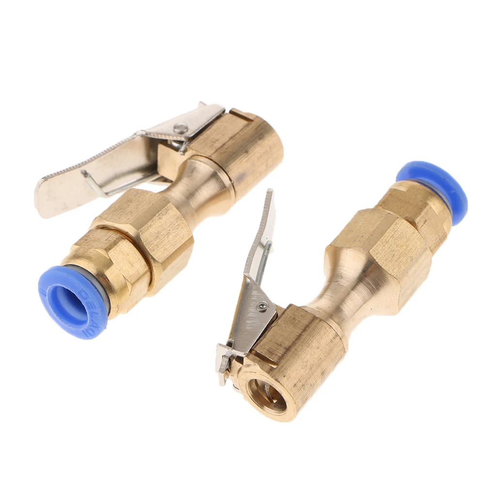 

1 Pair Car Truck Tire Tyre Inflator Valve Connector Clip On Air Chuck Gold