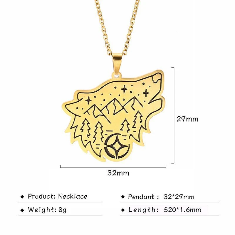 Шикарный пейзаж крутой лиса медведь Леопард волк заявление ожерелье для мужчин