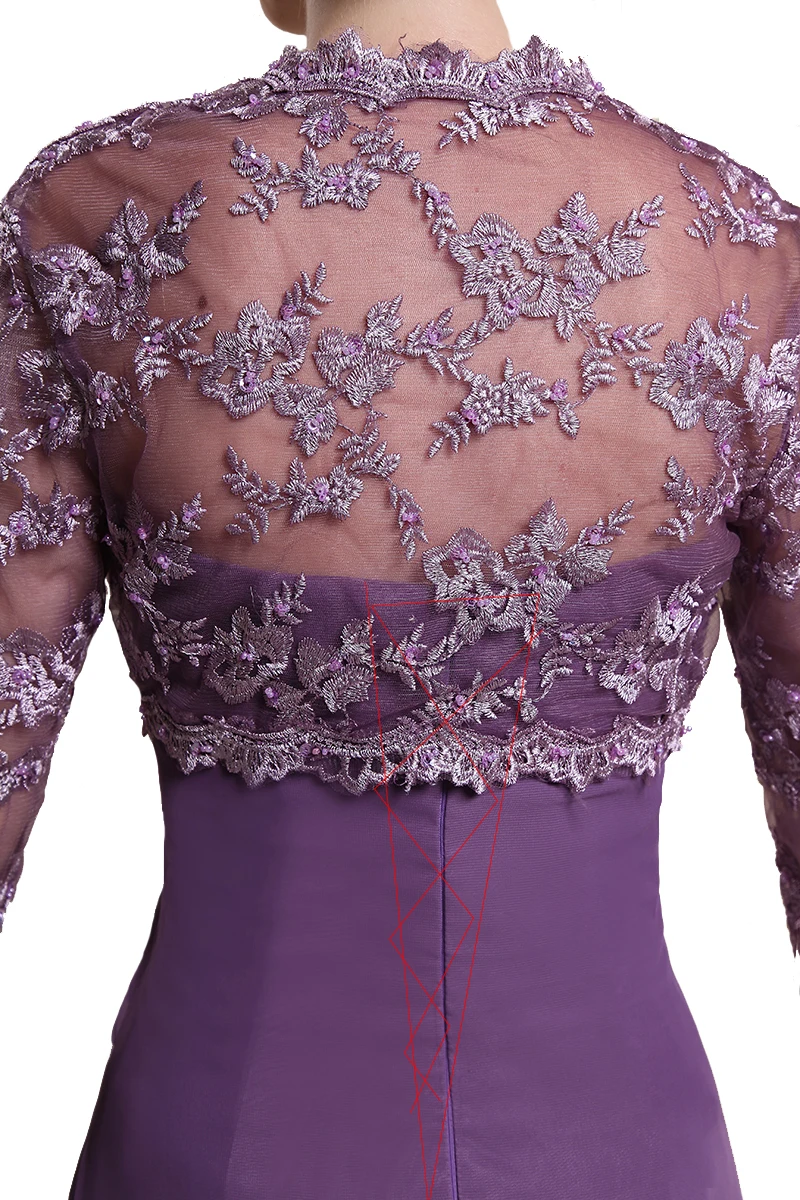 2021 Двойка для матери невесты платья с жакетка кружевная Детская куртка 3/4