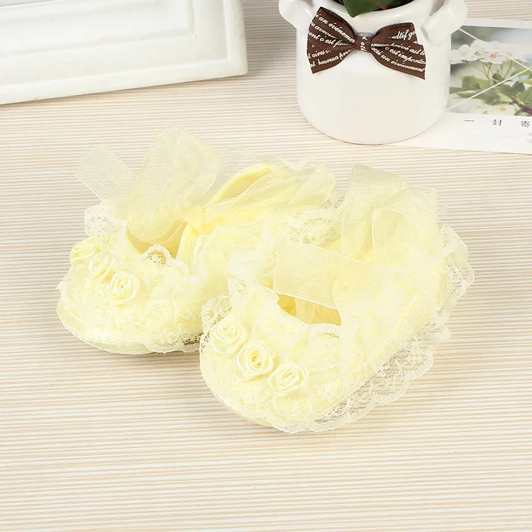 

Lace Princess Shoes Baby's Shoes Baby Breathable Toddler Shoes Children's Shoes Soft Bottom Princess Indoor Shoes Non-Slip Cute