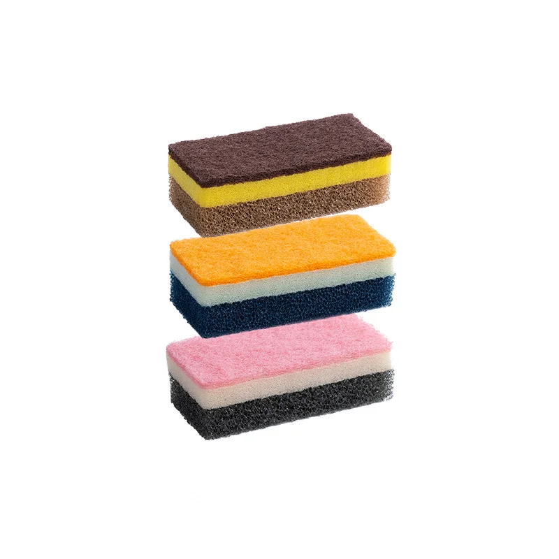 

3 pcs/lot Scrub Sponges Heavy Duty Scrub Sponge Powerful Scrubbing For Stuck-on Messes