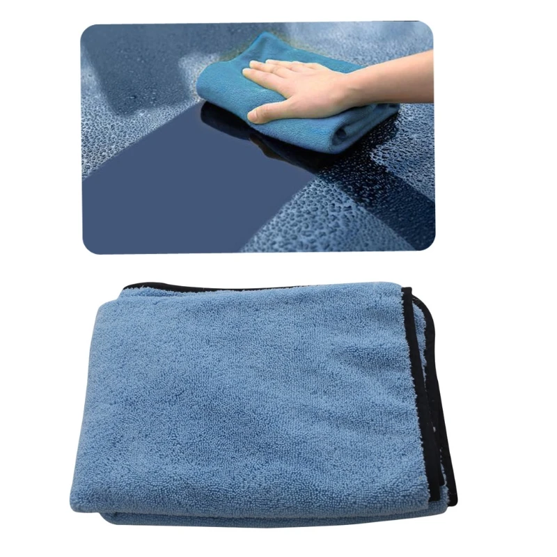 

Large Microfiber Drying Towel Car Cleaning Cloths Cloth Auto Care 90x60cm Blue